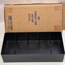 Currency Cash Coin Five Tray G275 Black MMF Industries 15" x 7" x 3 1/2" Metal