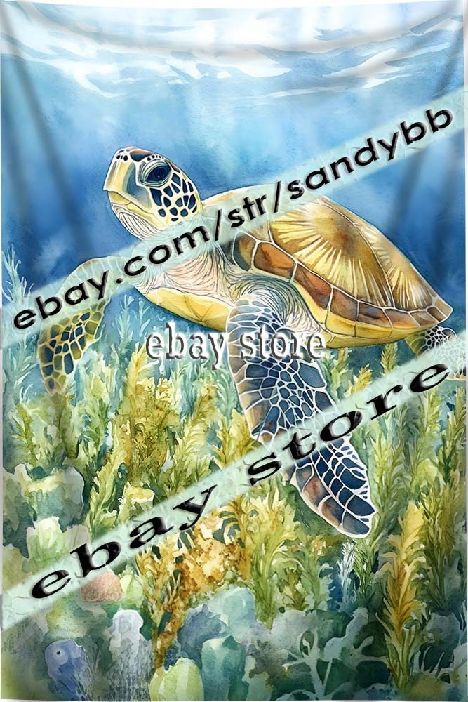 Разное Coral watch turtle tapestry lush