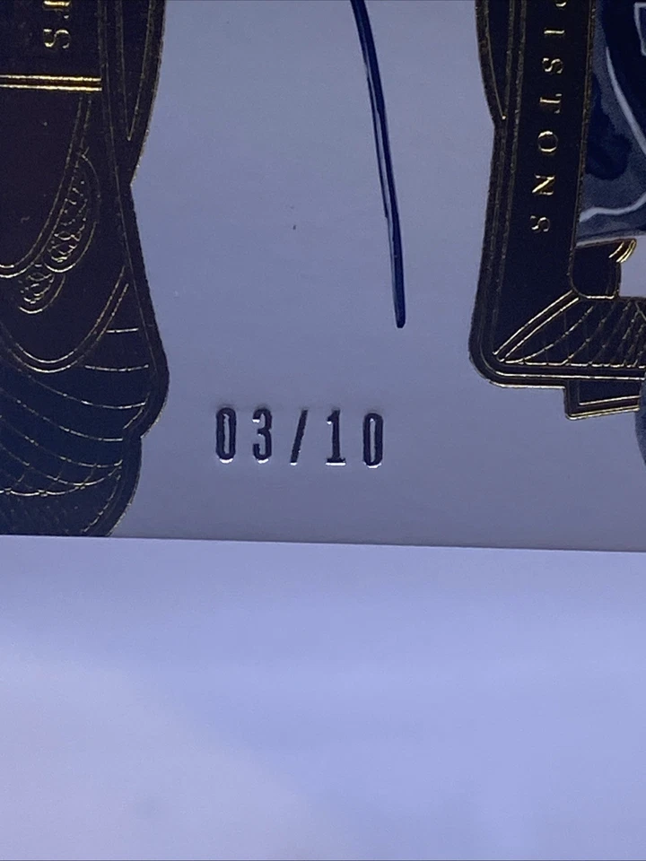 JOE DUMARS 2016-17 FLAWLESS BASKETBALL GREATS AUTOGRAPH AUTO GOLD /10 PISTONS SP - Image 2 of 3