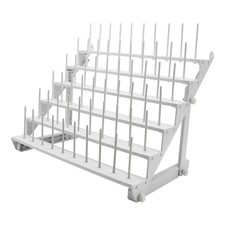 Thread Rack 60 Spools Large Stand Long Pegs White Plastic Holder STS60D