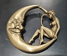 NOS Mint VTG 1979 Winking Moon Nude Woman Belt Buckle Bergamot Brass Works USA