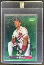 2024 Topps Stadium Club Chipper Jones Chrome Green Refractor #4 Braves