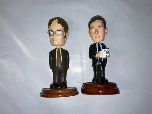 The Office Officially Licensed Michael & Dwight NBC Universal Bobblehead Lot (2)