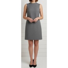 Alice + Olivia Classics Shift Dress Gray Sleeveless High Neck Mini Length size 6