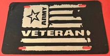 Army Veteran Booster License Plate USA Flag Military Soldier US Army