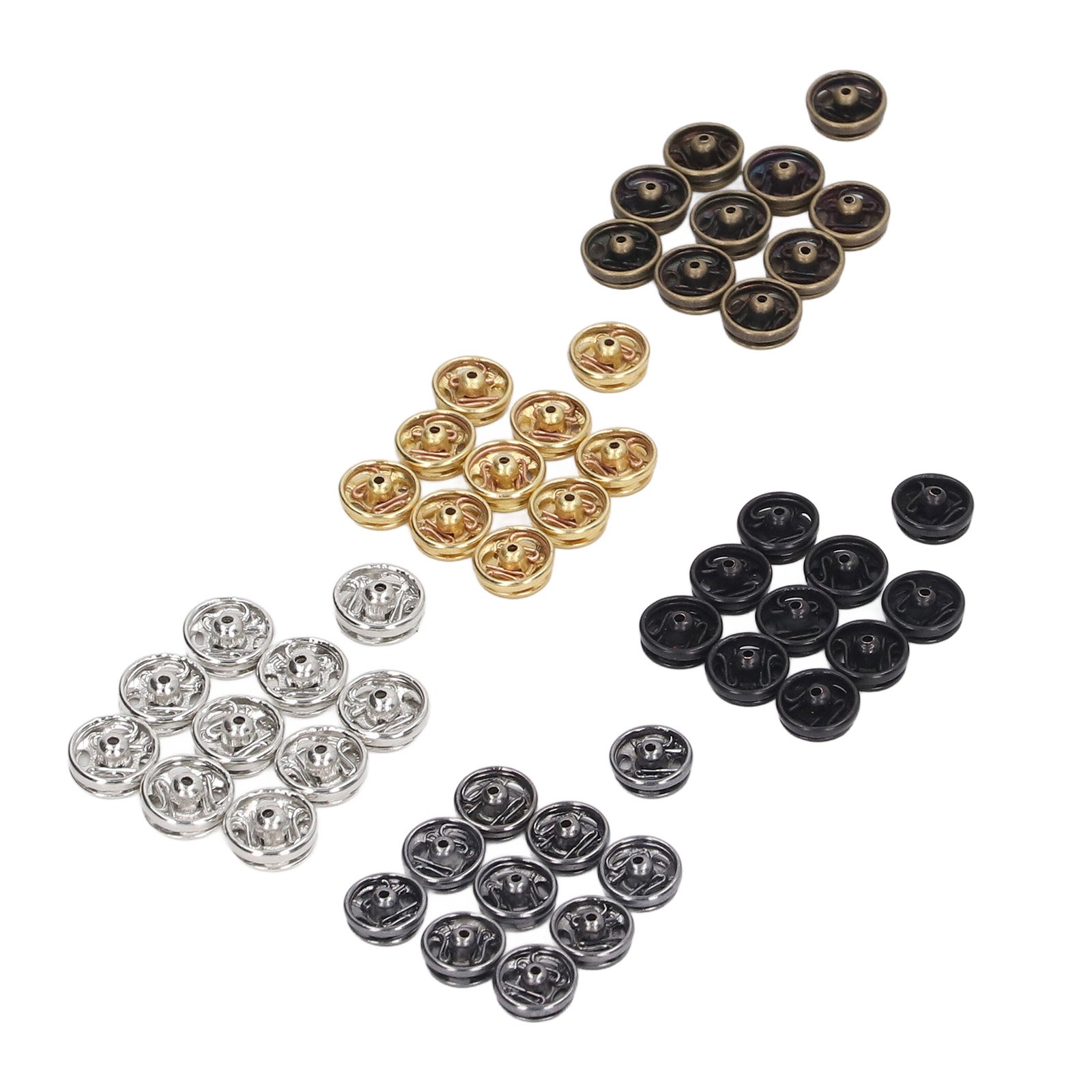 100pcs 5mm Mini Snap Buttons Fasteners 5 Colors Rust Prevention Light Weight Min