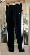 Adidas Track Pants Boys Size 14 Black Athletic Activewear