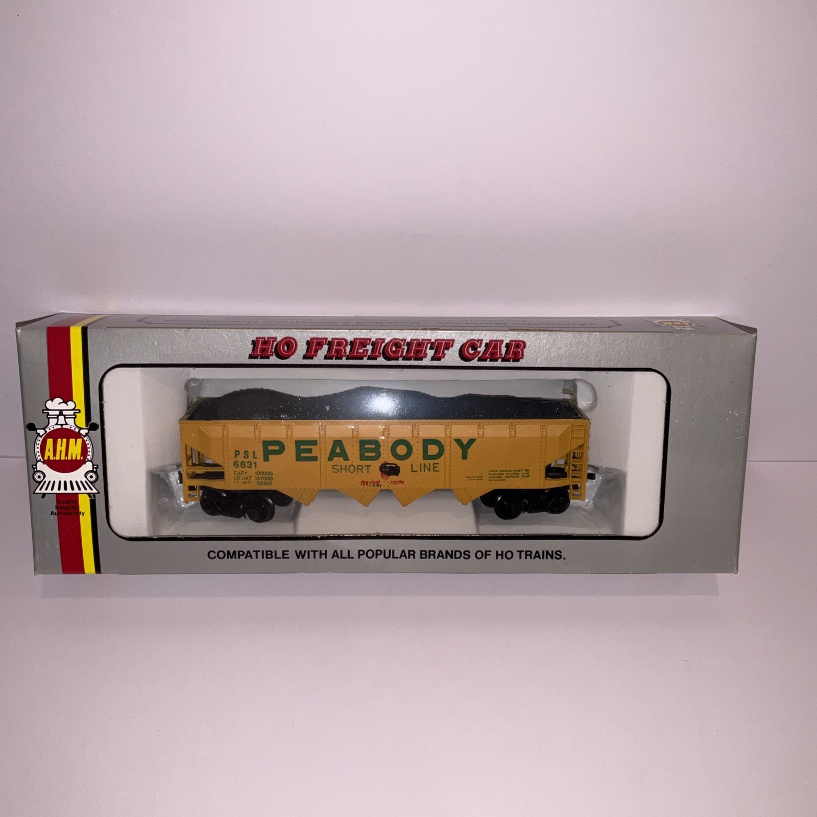 AHM HO Scale Freight Rolling Stock Peabody Short Line Hopper Coal Car
