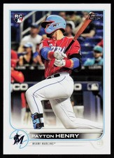 2022 Topps Payton Henry #611 BASEBALL CARD Rookie Miami Marlins RC. rookie card picture