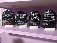 Acrylic Wedding Table Decorations  Signs Set of 4 any color