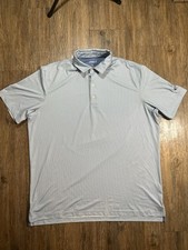 Johnnie-O Polo Shirt Mens XL Blue Geometric Short Sleeve Golf Logo