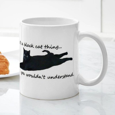 Cafe Press Black Cat Thing Mugs 11oz 15oz Ceramic Mug