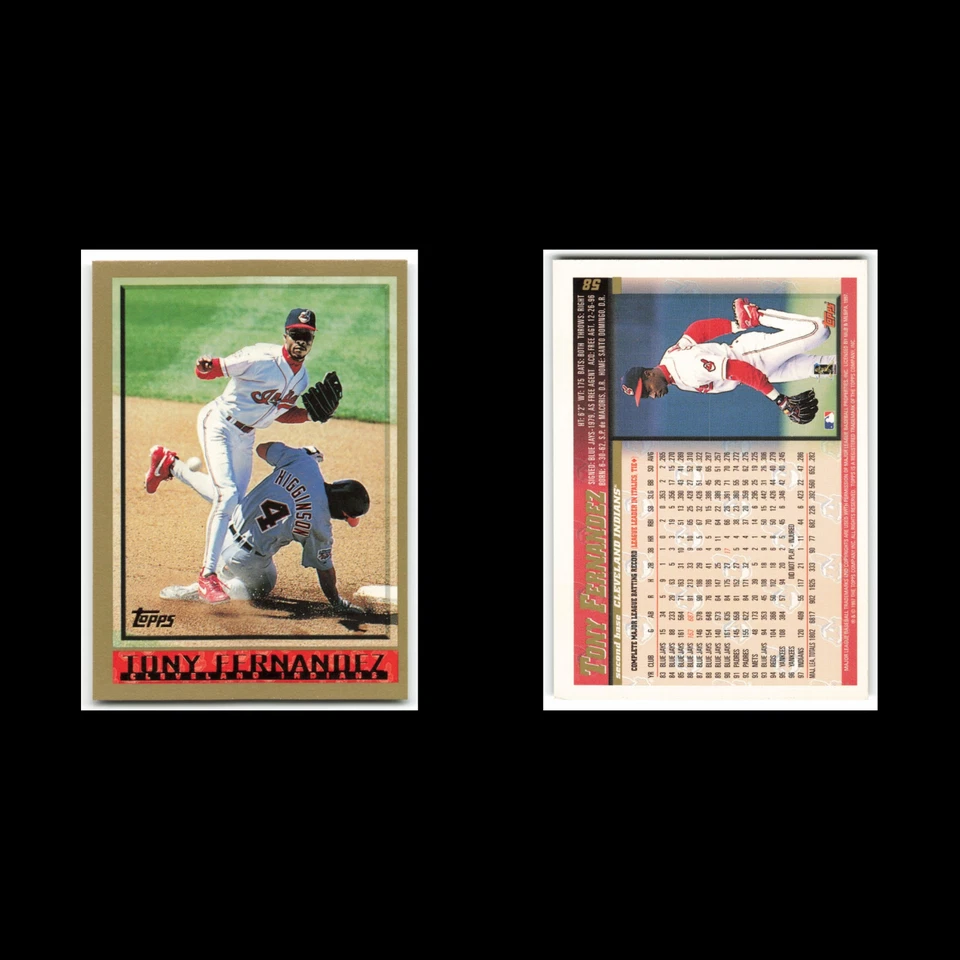 Tony Fernandez #58 1998 Topps Cleveland Indians Baseball Card MLB NM - Image 3 of 3