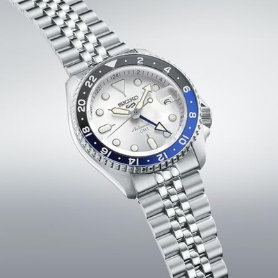 Seiko 5 Sports SBSC017 SKX GMT Automatic White Dial Blue Black
