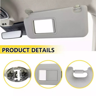 Driver Left Side Gray Sun Visor Fit For 2006-2012 Toyota RAV4 74320-42501-B2*