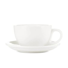 Espresso Parts EPSC5WHITE 6 oz Cappuccino Cup with Saucer White Cafe