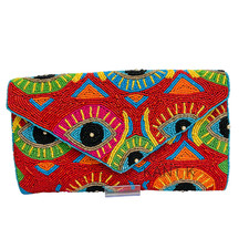 Fruity Orange Lemon Beaded Clutch Crossbody Purse Chain Strap