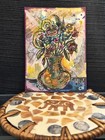 ACEO Original Flowers Vase Abstract Bouquet By Crystal Valentine Painting Mini — photo 6