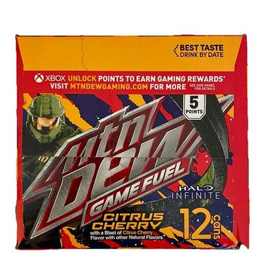 MTN Dew Game Fuel CITRUS CHERRY 12 Pack HALO INFINITE Expired For