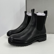 Everlane The Lug Chelsea Boot in Black sz 8.5 Women's Leather Ankle Chunky Sole