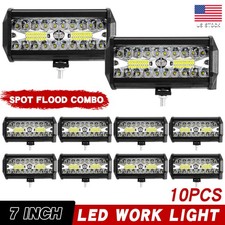 10PCS 7Inch LED Work Light Bar Flood Spot Pod...
