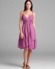 DVF Diane Von Furstenberg KASI Cotton Ruffle Dress Plum Mist Strappy $325 Size 6