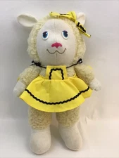 The Get Along Gang Woolma Lamb Plush Tomy 1984 American Greetings Dress Hair Bow