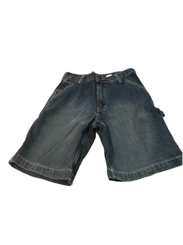 Abercrombie Boys 12 Men’s w 27 Dark Wash Long Line Cargo Shorts With Belt Loop - Picture 3 of 5