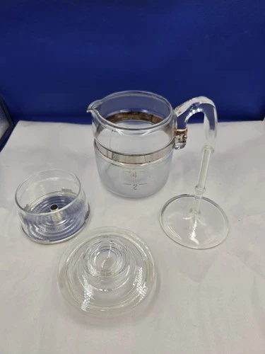 Vtg Pyrex Flameware 7754-B Glass Percolator Coffee Pot 2-4 Cup USA Teapot Used