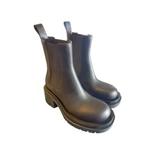 Bottega Veneta Black Leather Lug Chelsea Boot...