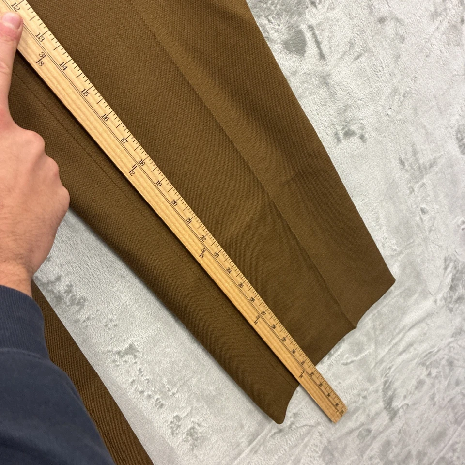 Pantalón The Kooples Lana Piqué Marrón Plisado Nuevo con Etiquetas 30x32 Lana Preppy Foto 4 de 4