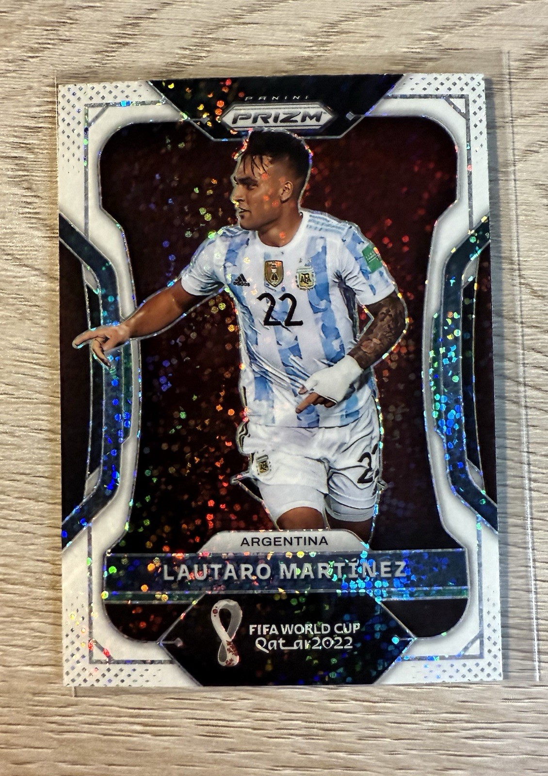 2022 Panini Prizm FIFA World Cup Lautaro Martinez White Sparkle
