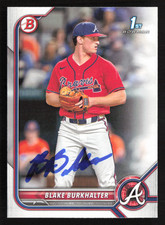 Blake Burkhalter Signed 2022 1st Bowman Draft Card # BD-10 Atlanta Braves 9