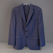 Hugo Boss Lanificio TESSE Super 100 Italian Virgin Wool Blue Plaid Blazer 38S