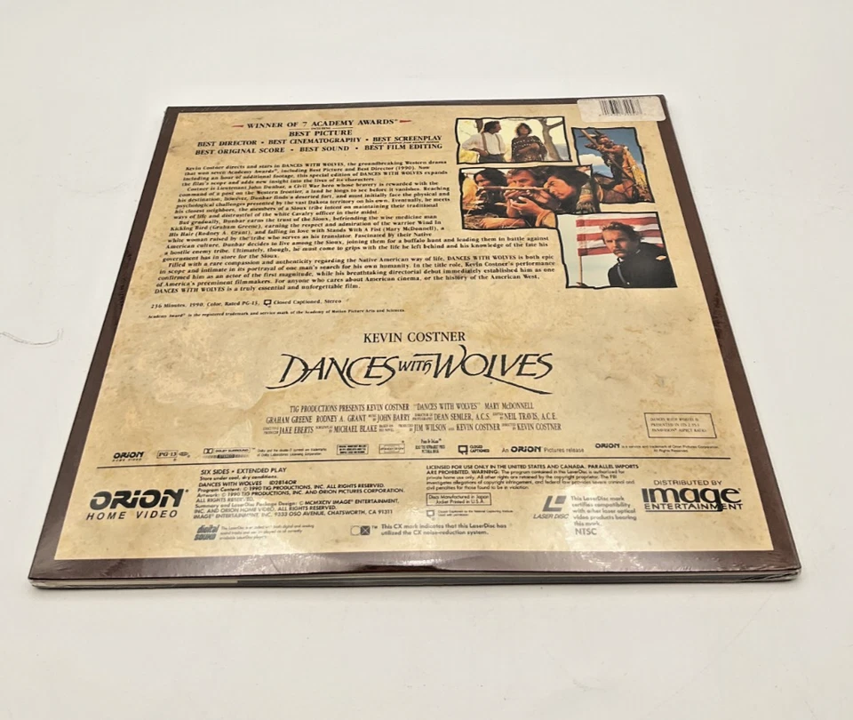 Dances with Wolves Widescreen Expanded Edition (Laserdisc) - Brand New/Sealed - Image 4 of 4