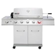 New◈Deluxe Stainless Steel 5-Burner Gas Grill W/Rotisserie Kit, Sear Burner