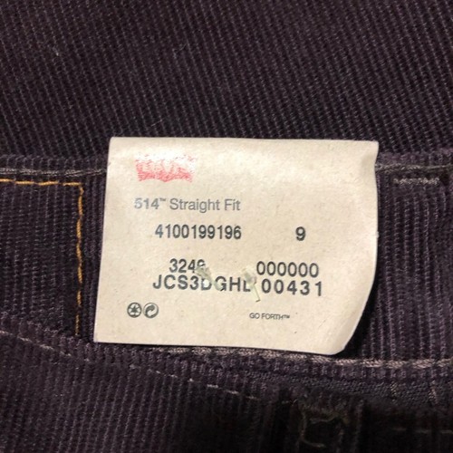 Levi’s mens 31x32 deep purple thin wale corduroys 514 straight leg slim fit NEW - Bild 4 von 13