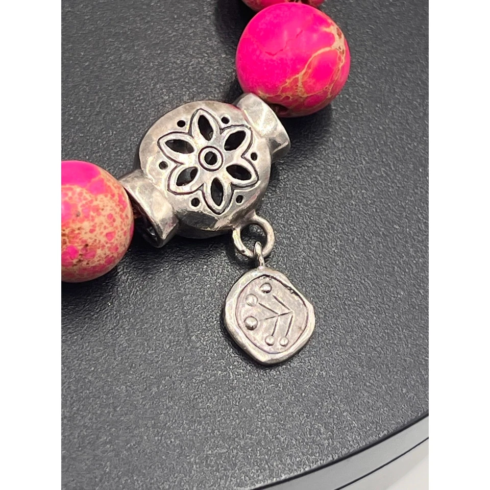 Pulsera SILPADA 925 Plata de Ley Jaspe Fucsia "MEJOR TENDENCIA" B2876 RETIRADA Foto 3 de 4