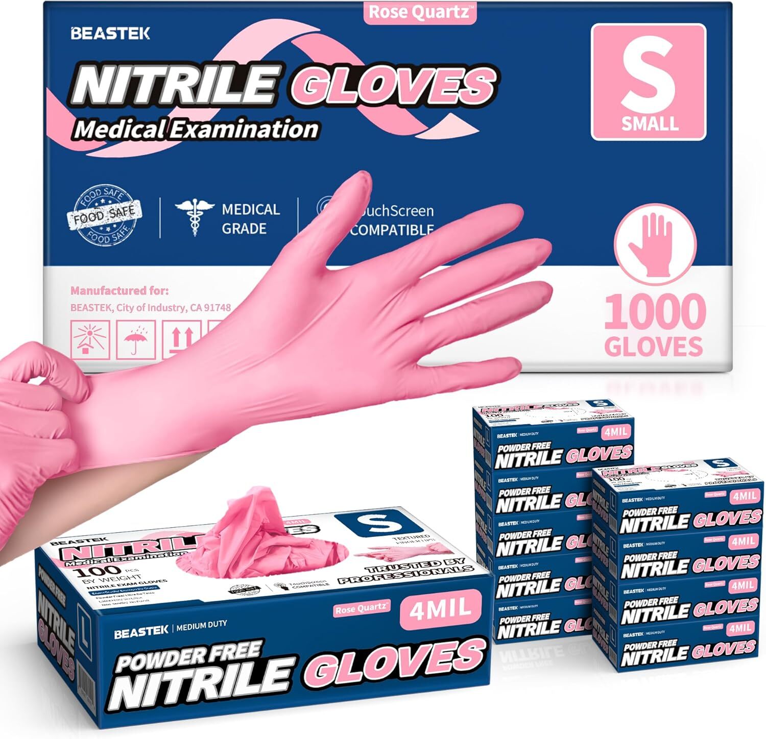 4Mil Powder-Free Latex-Free Disposable Gloves for Medical Cooking Cleaning-image