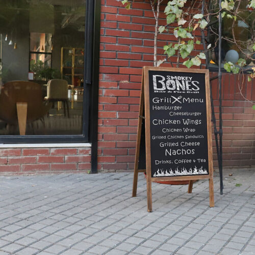 Heavy Rustic Large Wood A-Frame Magnetic LED Chalkboard Blackboard Wedding Cafe - Picture 30 of 45