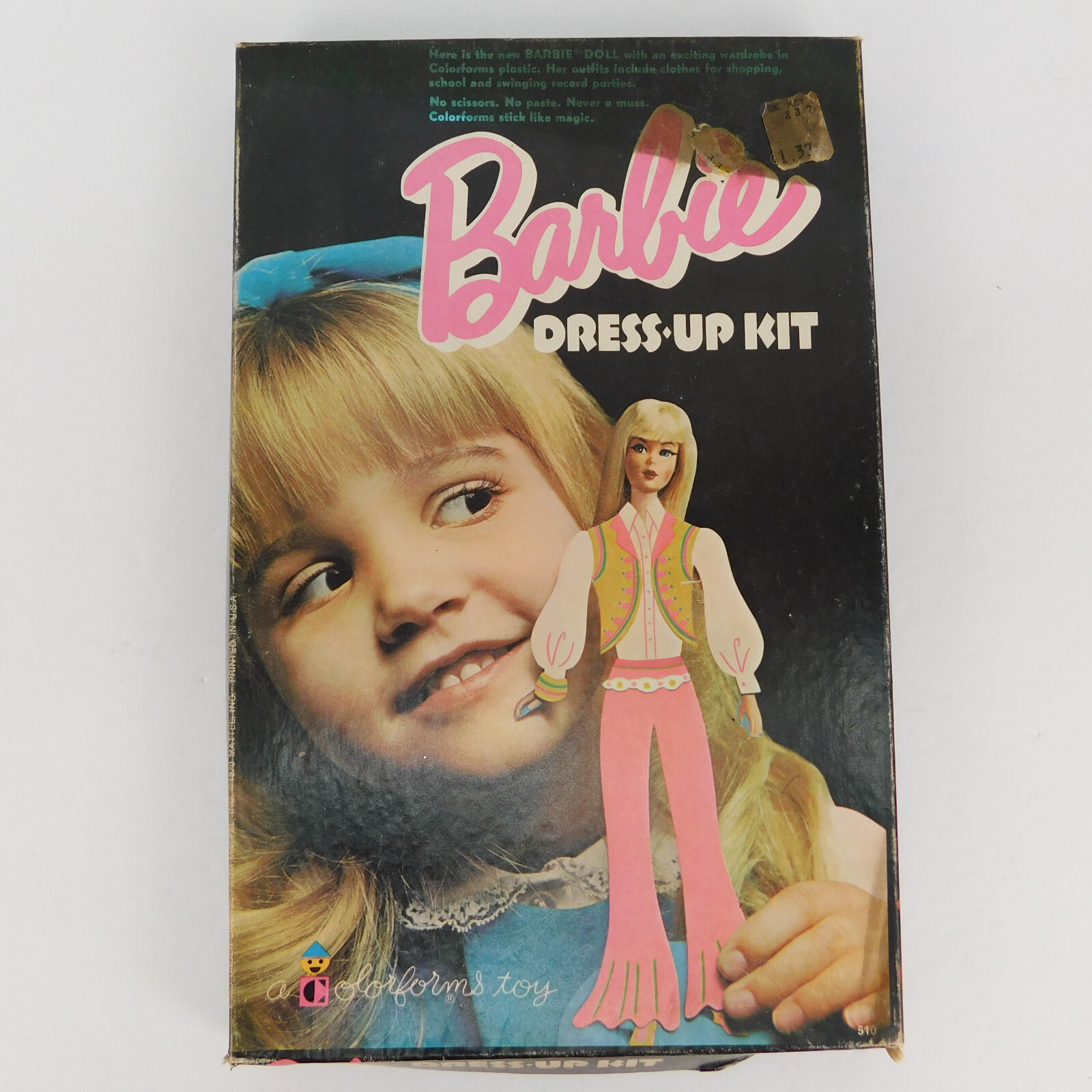 VTG 1970s Barbie Colorforms Toy DressUp Kit by Mattel 510 Complete