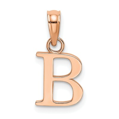 14k Rose Gold Polished B Block Initial Pendant