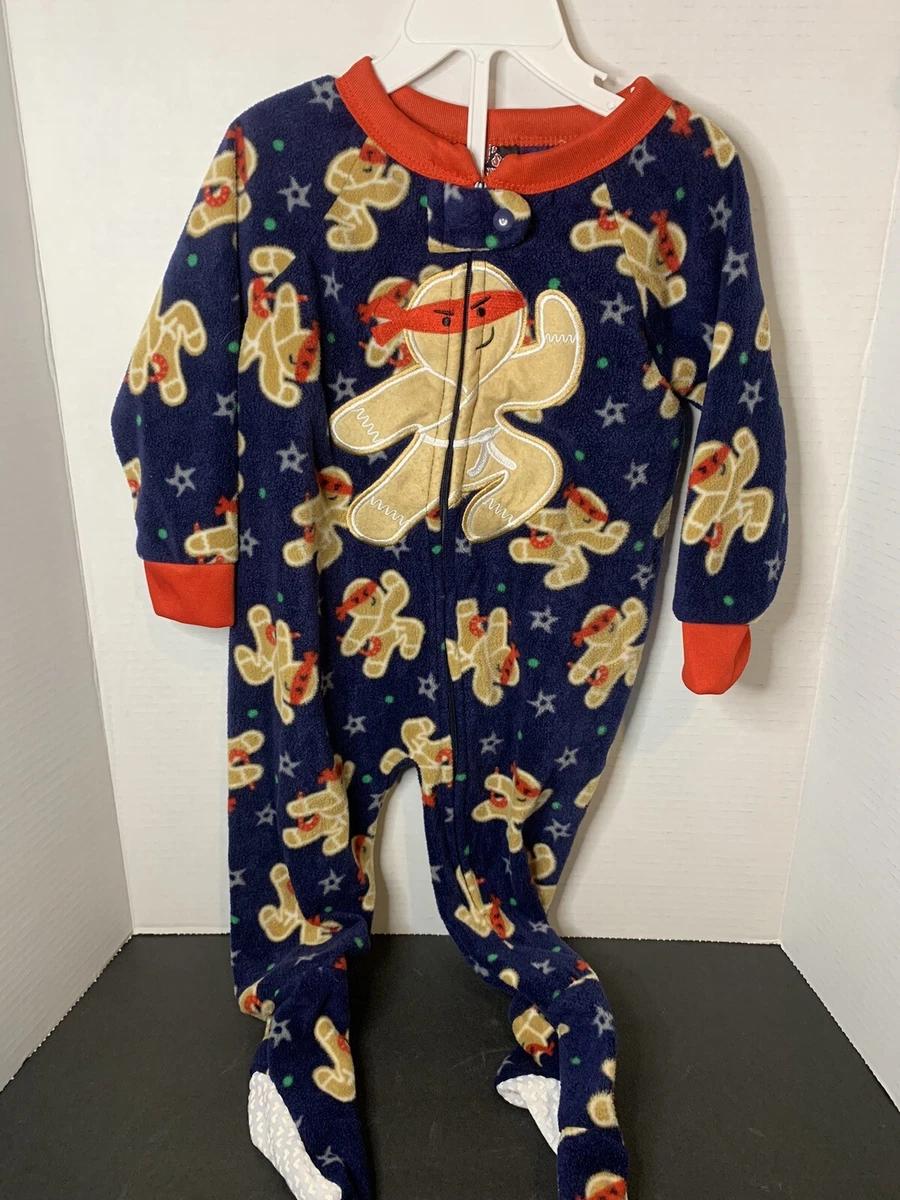 Pjs presents Gingerbread Boys Ninja Pajamas 18 months Free Surprise
