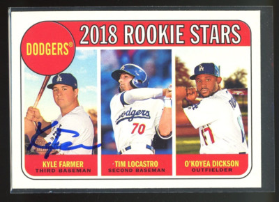 2018 Topps Heritage KYLE FARMER Signed Card autograph auto DODGERS REDS