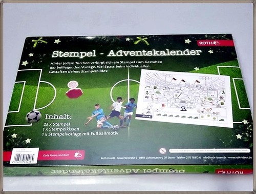 ROTH Fußball Stempel-Adventskalender gefüllt m. 24 verschiedenen Stempeln Kissen - Bild 2 von 5