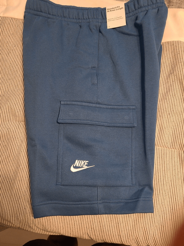Nike Sportswear Fleece Cargo Shorts Blue Pockets Mens Size Small CZ9956-407 NWT - Picture 2 of 10