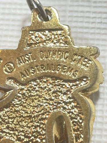 Sydney Olympics Mascot 2000 Willy Koala Australia Opal Gold Metal Charm Pendant - Picture 5 of 5