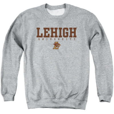 Lehigh University Adult Crewneck Sweatshirt Stacked, Athletic Heather, S-3XL