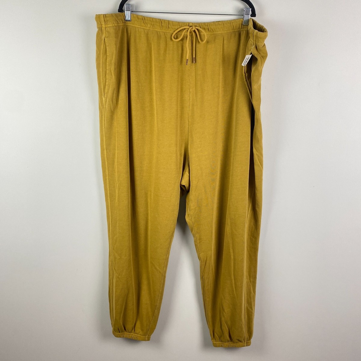 Old Navy Jogger Sweatpants Size 4X Yellow Cinch Drawstring High