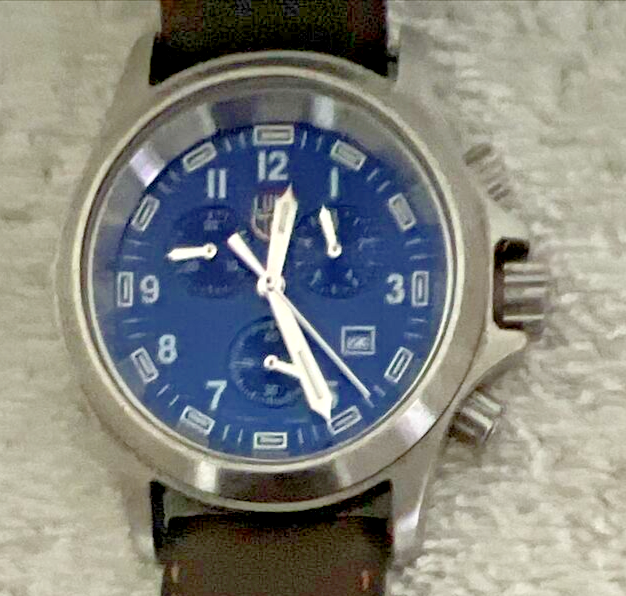 CLASSIC LUMINOX SERIES 800 CHRONOGRAPH MBM H3 FIELD DRESS WATCH BLUE